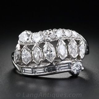 Mid-Century  Diamond Band Ring 