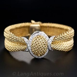 Mid-Century Diamond Bracelet Watch  - 1
