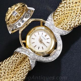 Mid-Century Diamond Bracelet Watch 