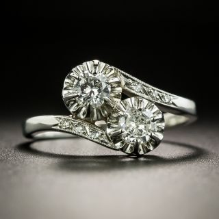 Mid-Century Diamond Bypass Ring - 2