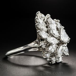 Mid-Century Diamond Cluster Ring