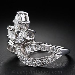 Mid-Century Diamond Cocktail Ring