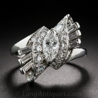 Mid-Century Diamond Cocktail Ring