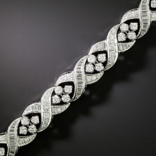 Mid-Century Diamond Crisscross Ribbon Bracelet - 3