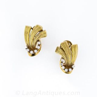 Mid-Century Diamond Earrings