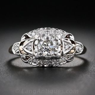 Mid-Century Diamond Engagement Ring