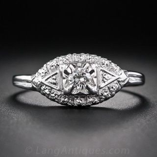 Mid-Century Diamond Engagement Ring