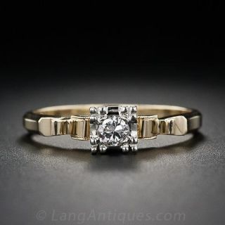Mid Century Diamond Engagement Ring