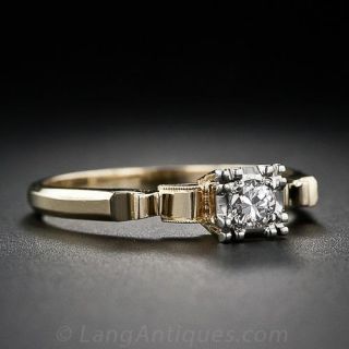 Mid Century Diamond Engagement Ring