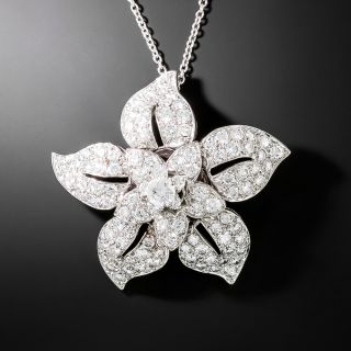 Mid-Century Diamond Flower Pendant - 2
