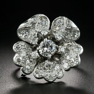Mid-Century Diamond Flower Ring - 2