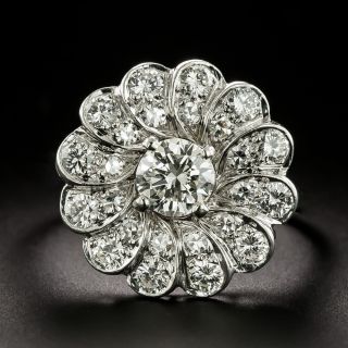 Mid-Century Diamond Flower Ring - 3