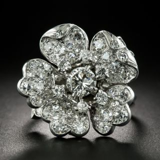 Mid-Century Diamond Flower Ring - 2