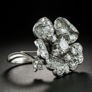 Mid-Century Diamond Flower Ring
