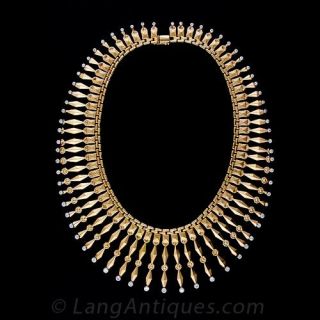 Mid-Century Diamond Fringe Necklace - 1