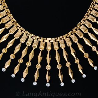 Mid-Century Diamond Fringe Necklace