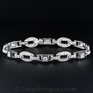 Mid-Century Diamond Link Bracelet