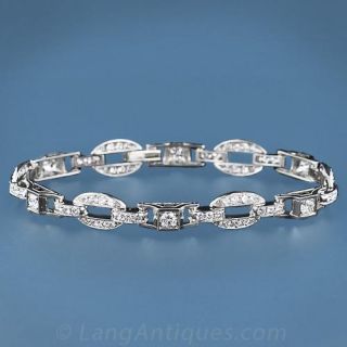 Mid-Century Diamond Link Bracelet