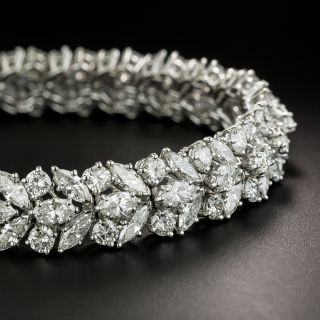 Mid-Century Diamond Platinum Dress Bracelet - 4