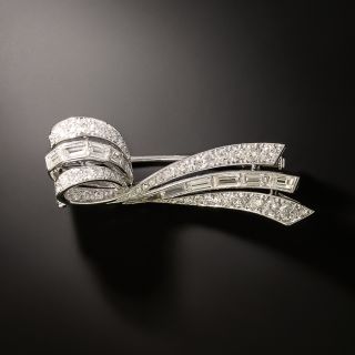 Mid-Century Diamond Ribbon Brooch - 2