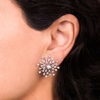Mid-Century Diamond Starburst Earrings