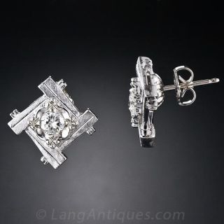 Mid-Century Diamond Stud Earrings