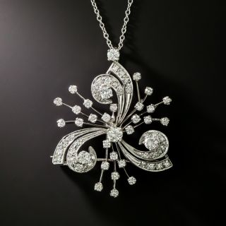 Mid-Century Diamond Swirl Pendant/Brooch - 3