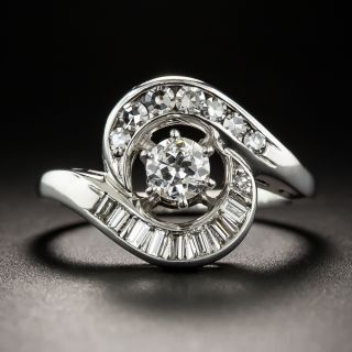 Mid-Century Diamond Swirl Ring