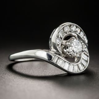 Mid-Century Diamond Swirl Ring