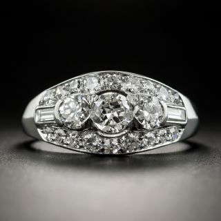 Mid-Century Platinum Three-Stone Diamond Ring - 2