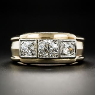 Mid-Century Diamond Three-Stone Ring