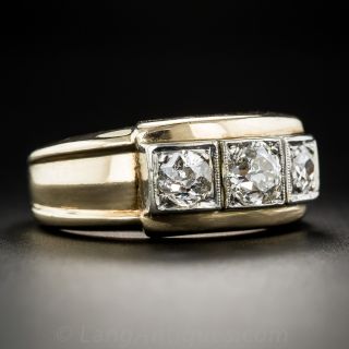 Mid-Century Diamond Three-Stone Ring