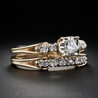Mid Century  Diamond Wedding Set