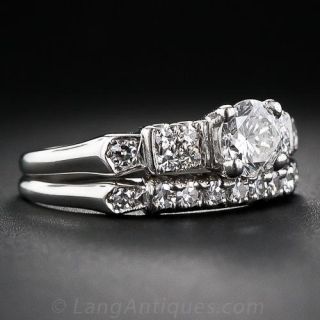 Mid-Century Diamond Wedding Set