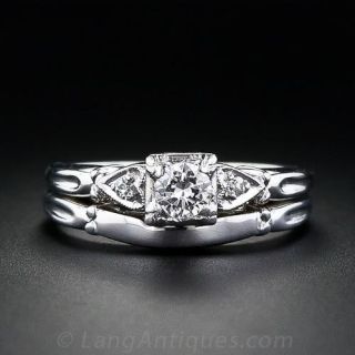 Mid-Century Diamond Wedding Set