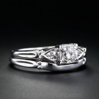 Mid-Century Diamond Wedding Set
