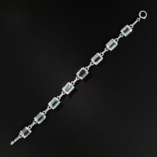Mid-Century Emerald-Cut Aquamarine Link Bracelet
