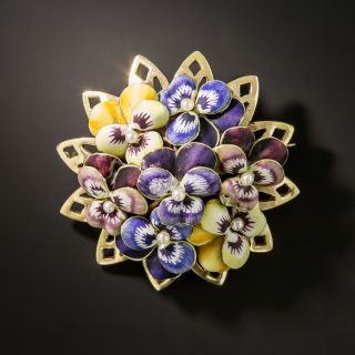 Mid-Century Flower Enamel Pin  - 2