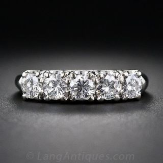 Mid-Century Five Diamond Wedding Band