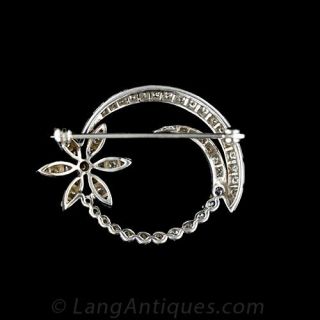 Mid Century Flower and Cascading Swirl Brooch