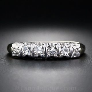 Mid-Century Four Stone Diamond Wedding Band