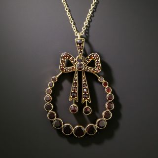Mid-Century Garnet Wreath Pendant - 2