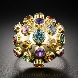Mid-Century Gemstone 'Sputnik' Ring