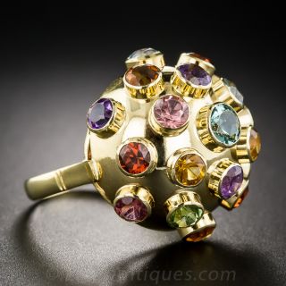 Mid-Century Gemstone 'Sputnik' Ring