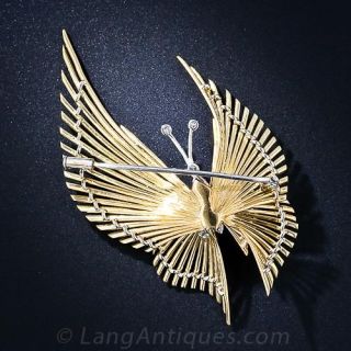 Mid-Century Gold and Diamond Butterfly 