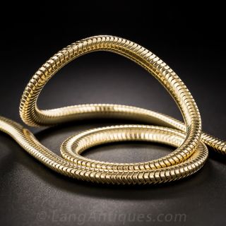 Mid-Century Gold Serpentine Necklace