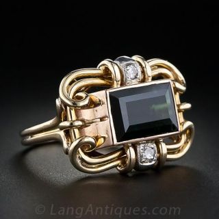 Mid-Century Green Tourmaline Ring