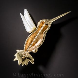 Mid-Century Hummingbird Brooch