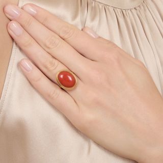 Mid-Century Italian Coral Ring