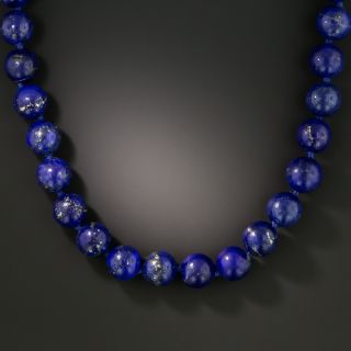 Mid-Century Lapis Bead Necklace